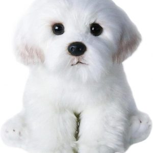 White Bichon Frise Plush Toy, 12 inches in length, with a realistic design and soft, plush texture.